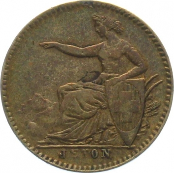 Preview: Ohne Jahrgang - Sitzende Helvetia - Jeton Messing